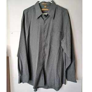Milano Uomo Shirt Mens 18 34/35 3XL Button Up Black Check Long Sleeve